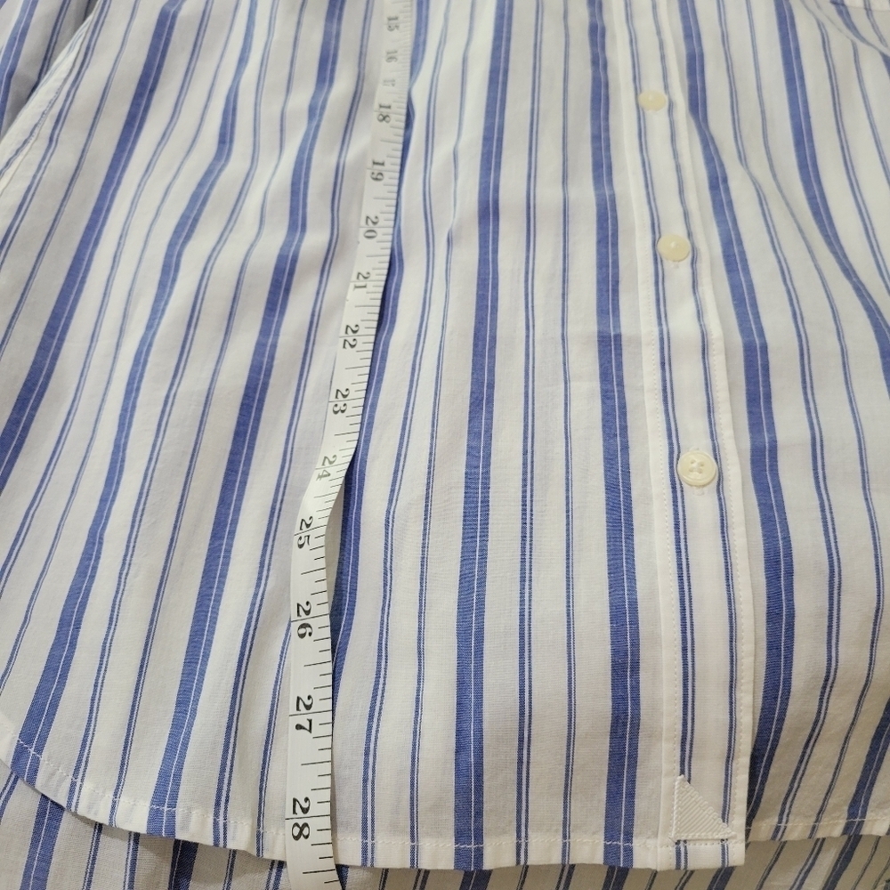 UNTUCKit Pinot Perse Shirt, Striped Blue White Long Sleeve Button Up NWT SZ 10 - Picture 9 of 9